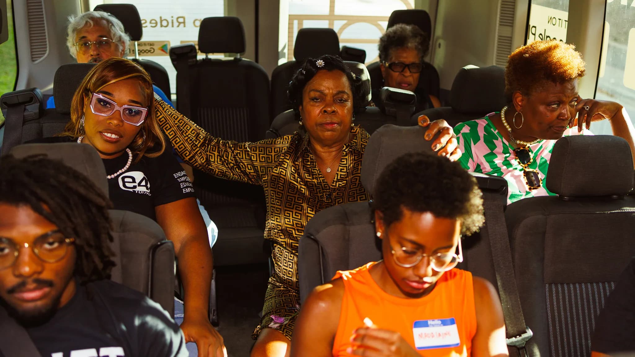 A multigenerational group exploring East Austin stories together